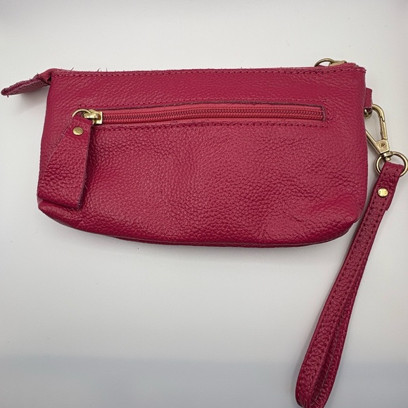 Pink Leather Wristlet Clutch - Picture 4 of 7